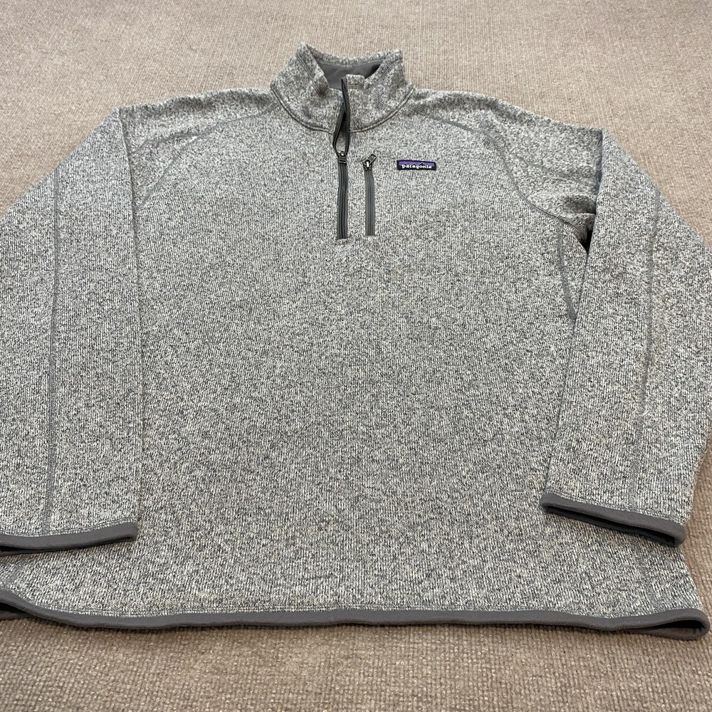 Patagonia Sweater Mens XL Gray Better Sweater 1/4 Zip Fleece Pullover Outdoor